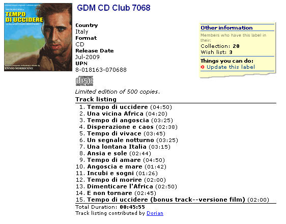 GDM CD Club 7068