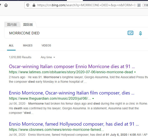 Ennio Morricone Died