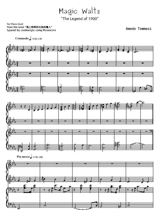 Magic Waltz" 四手联弹曲谱改制的PDF格式曲谱