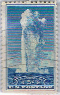 黄石国邮票-04 黄石国家公园,老忠实喷泉