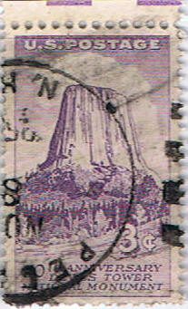 stamp Yellowstone / Zion / Yosemite / Devils Tower 