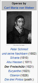 德国作曲家韦伯(Weber，Carl Maria von 1786-1826)和他的著名歌剧作品