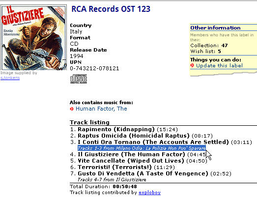 RCA Records OST 123 