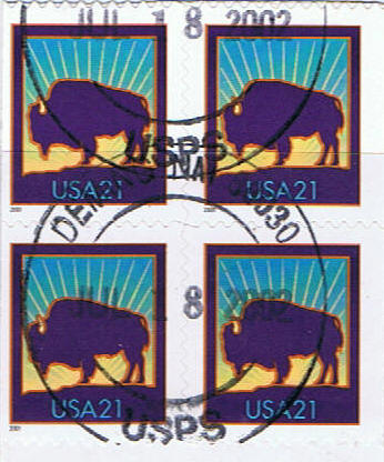 邮票-02 水牛城,水牛和牛仔