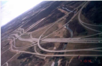 The expressway network near Dallas taken from the air in Feb.7,1995