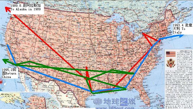 Red is first time (Alaska is in outside of the figure),blue is second, green is third
