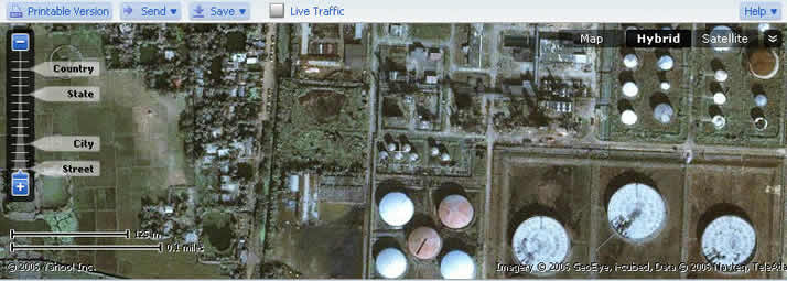 See the Eastern refinery from satellite map