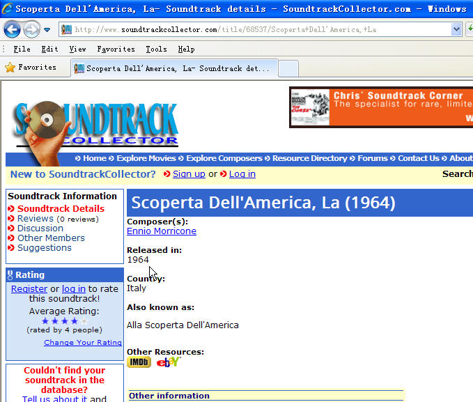 Soundtrack同一个网页顶部显示为1964年，底部显示为1977年