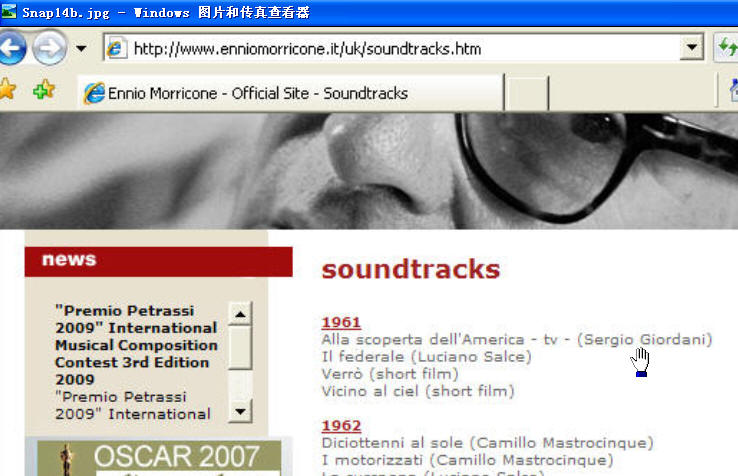 The Morricone official web site shows 1961